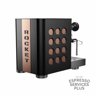 Rocket Appartamento TCA Black with Copper angle Espresso Coffee Machine Home